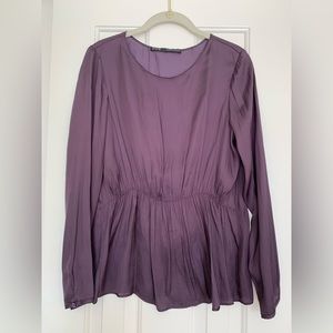 Zara “Zara Basic” Women’s Plum Satin Blouse Size M